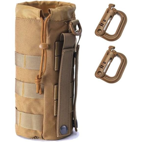Sports Water Bottles Pouch Bag, Tactical Drawstring Molle Water Bottle Holder - Picture 1 of 6